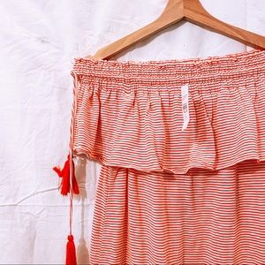 NWT women’s striped LOFT off-shoulder dress